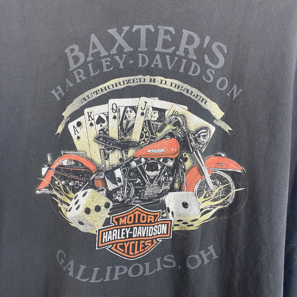 Vtg Harley Davidson T-Shirt Sz 3X Gallipolis Ohio Two-Sided Cut-Off Sleeve - Picture 11 of 13